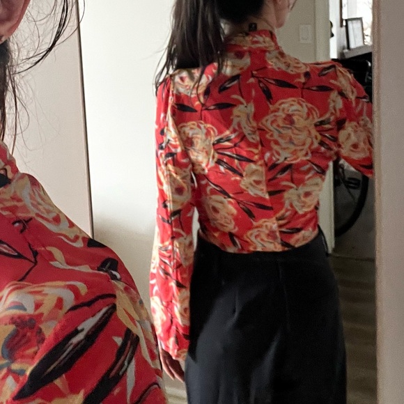 Winter Kate by Nicole Richi 100% silk blouse / kimono top - Picture 10 of 13